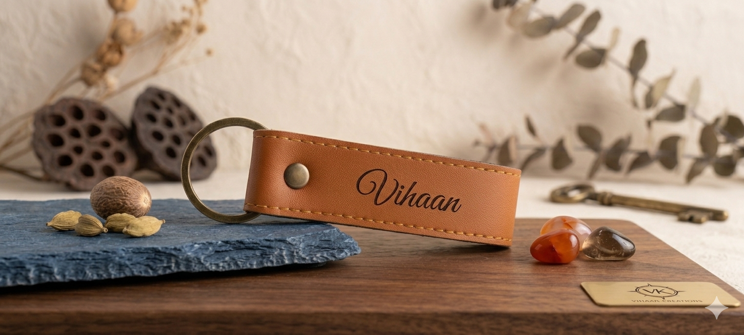 Personalized Faux Leather Keychain ✨