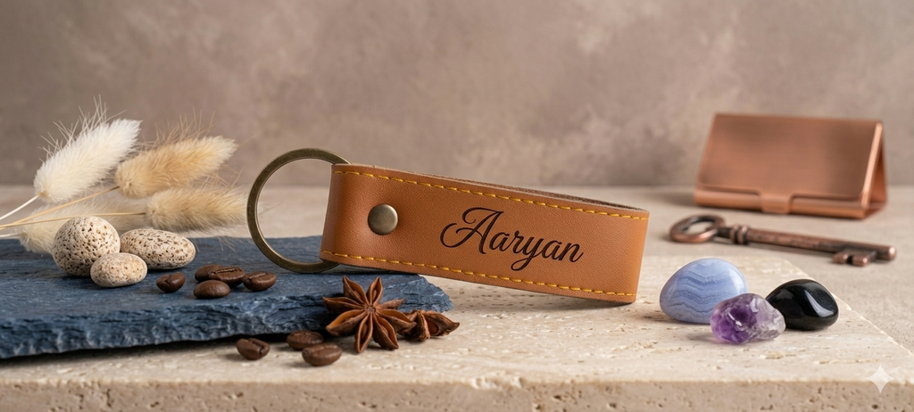 Personalized Faux Leather Keychain ✨