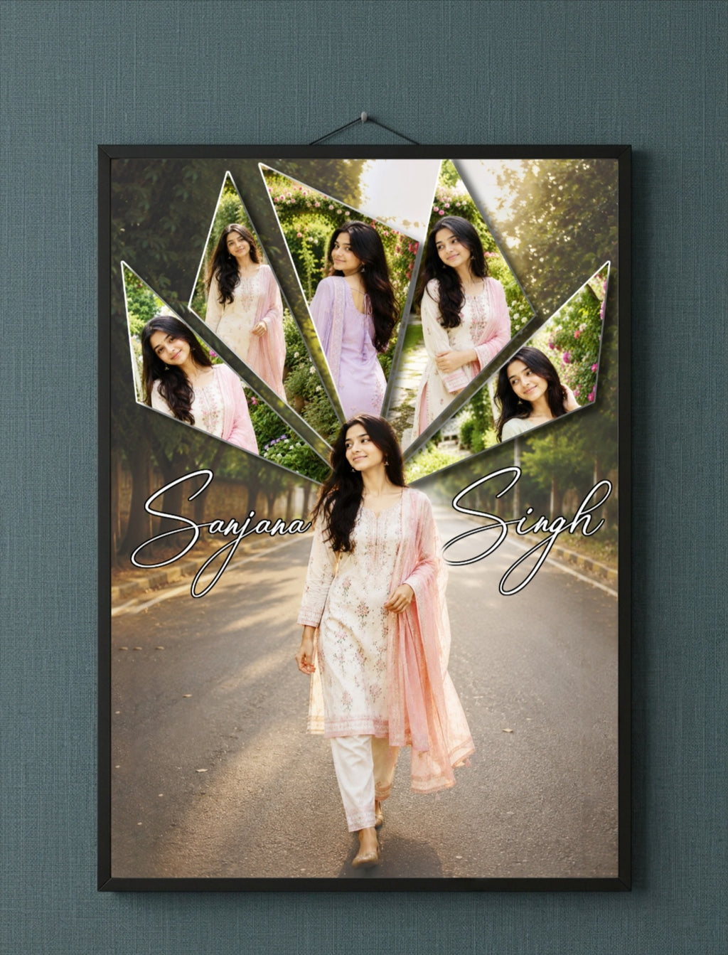 Personalized Multi-Photo Collage Frame with Name