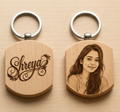 Custom Engraved Wooden Photo Keychain