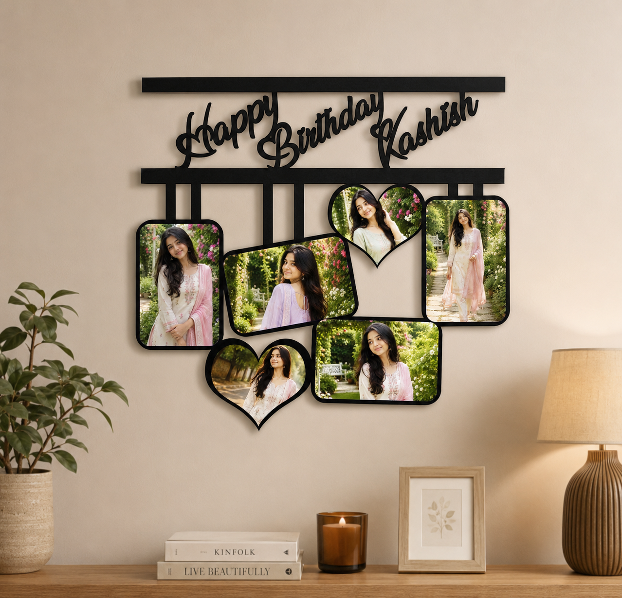 Personalized Birthday Photo Frame (16 Inch) – Custom Name & Photo Collage