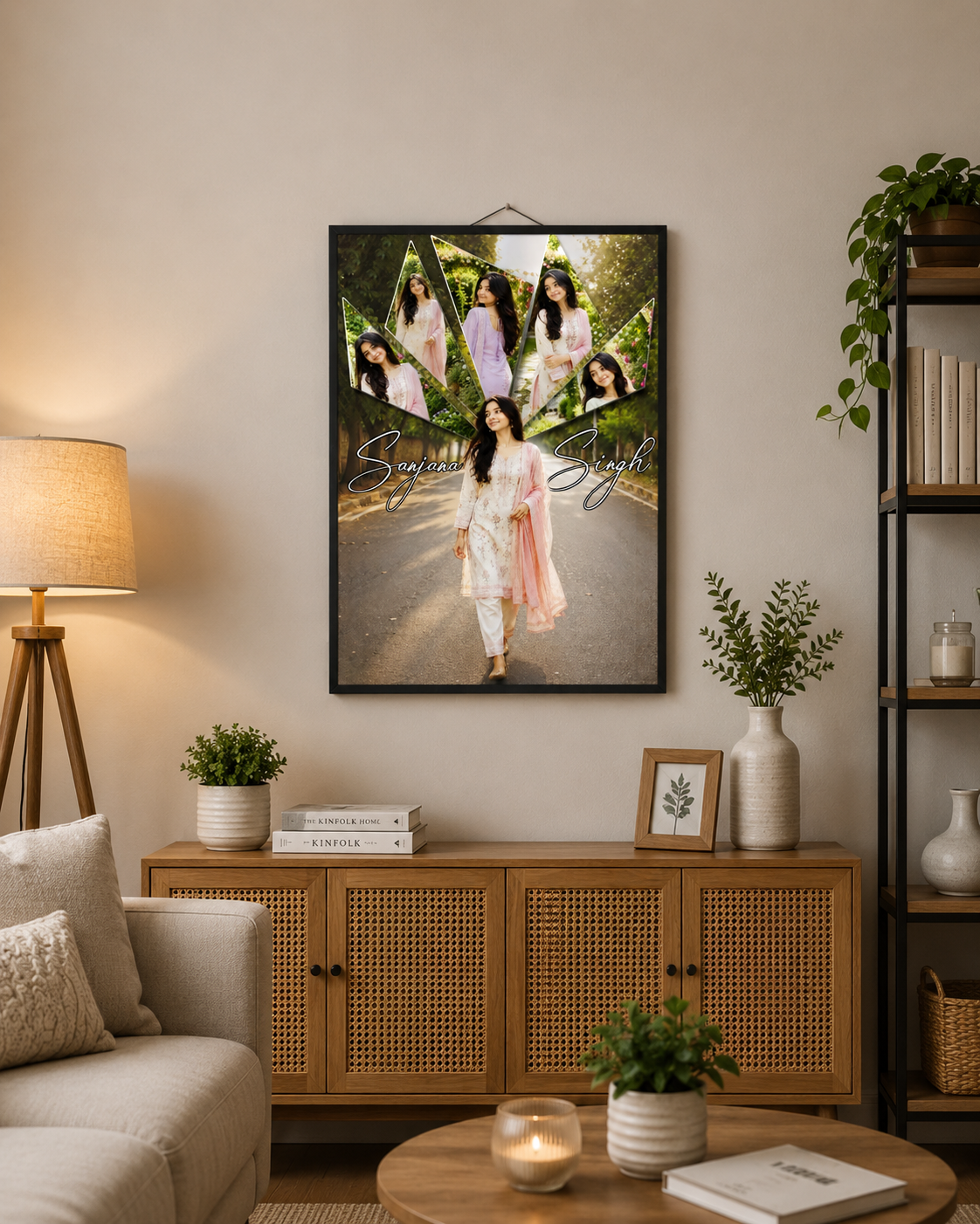 Personalized Multi-Photo Collage Frame with Name