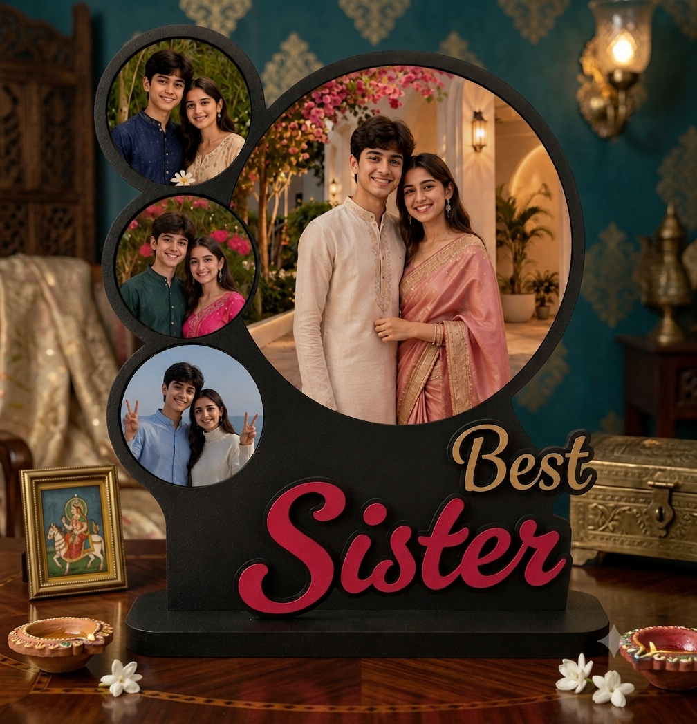 16 Inch MDF Personalized “Best Sister” Photo Frame – Perfect Rakhi Gift
