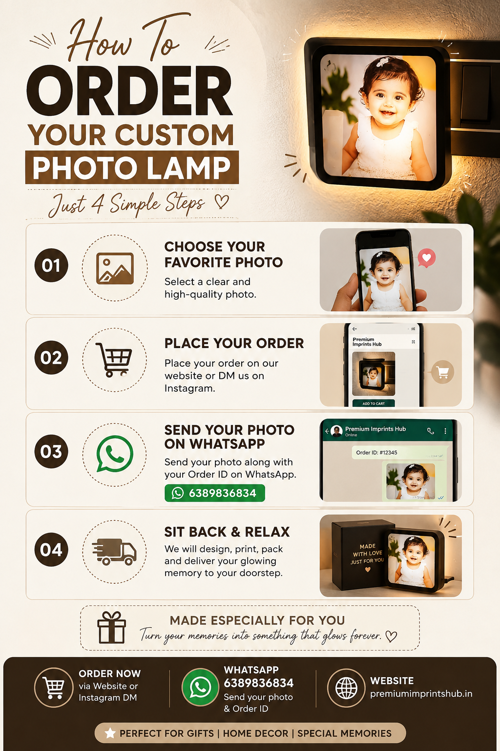 Mini Personalized Photo Lamp – Glow Your Memories